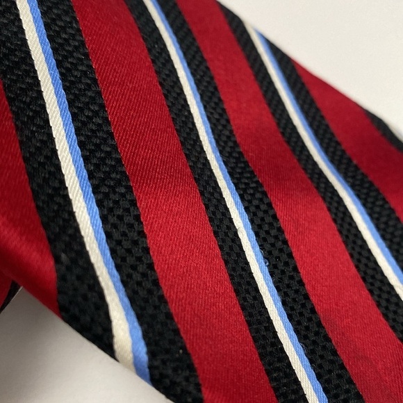 COUNTESS MARA Vintage 90's British Regimental Men's Red White Blue Necktie Tie - Picture 9 of 11
